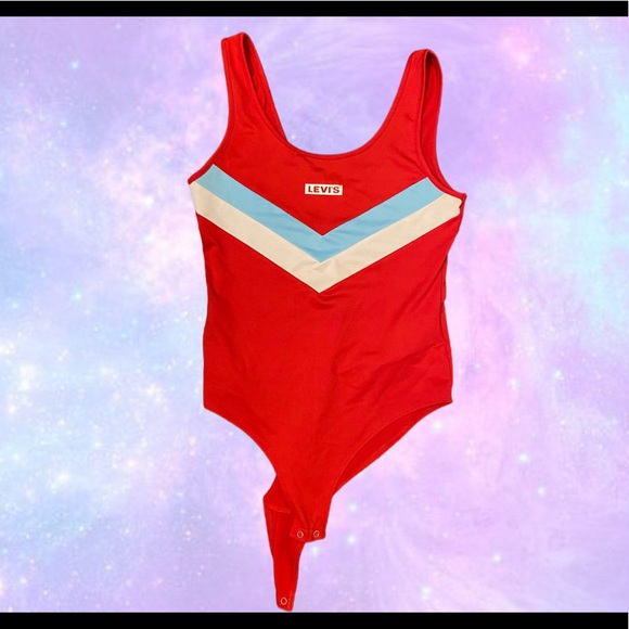 super sexy levi red vintage y2k bodysuit - Picture 1 of 1